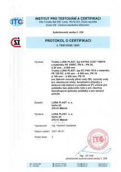 Protokol o certifikaci 7935 01926-2021 k certifikátu 12 0205 VAOe