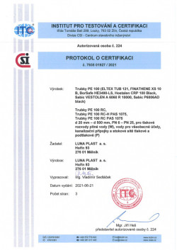 Protokol o certifikaci 7935 01927-2021 k certifikátu 05364 VAOi