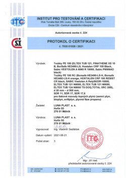 Protokol o certifikaci 7935 01928-2021 k certifikátu 14 0554 VAOd